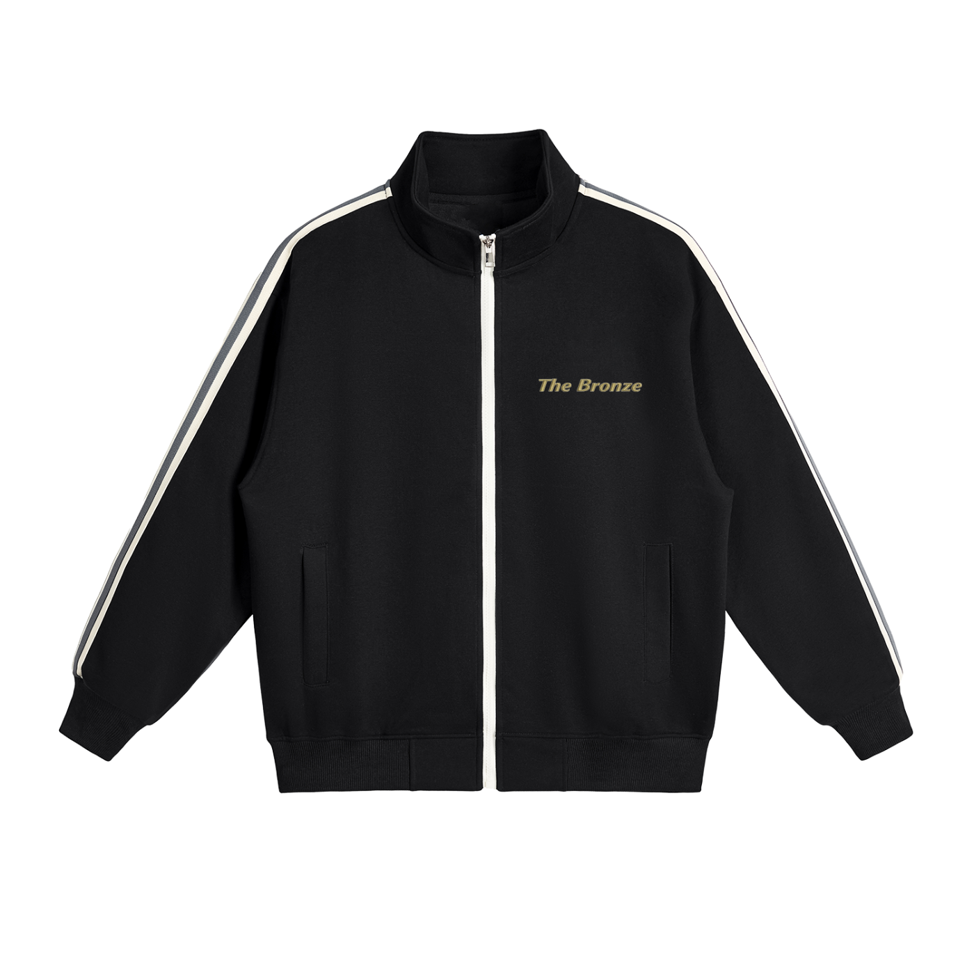 Contrast Side-Stripe Stand Collar  Jacket